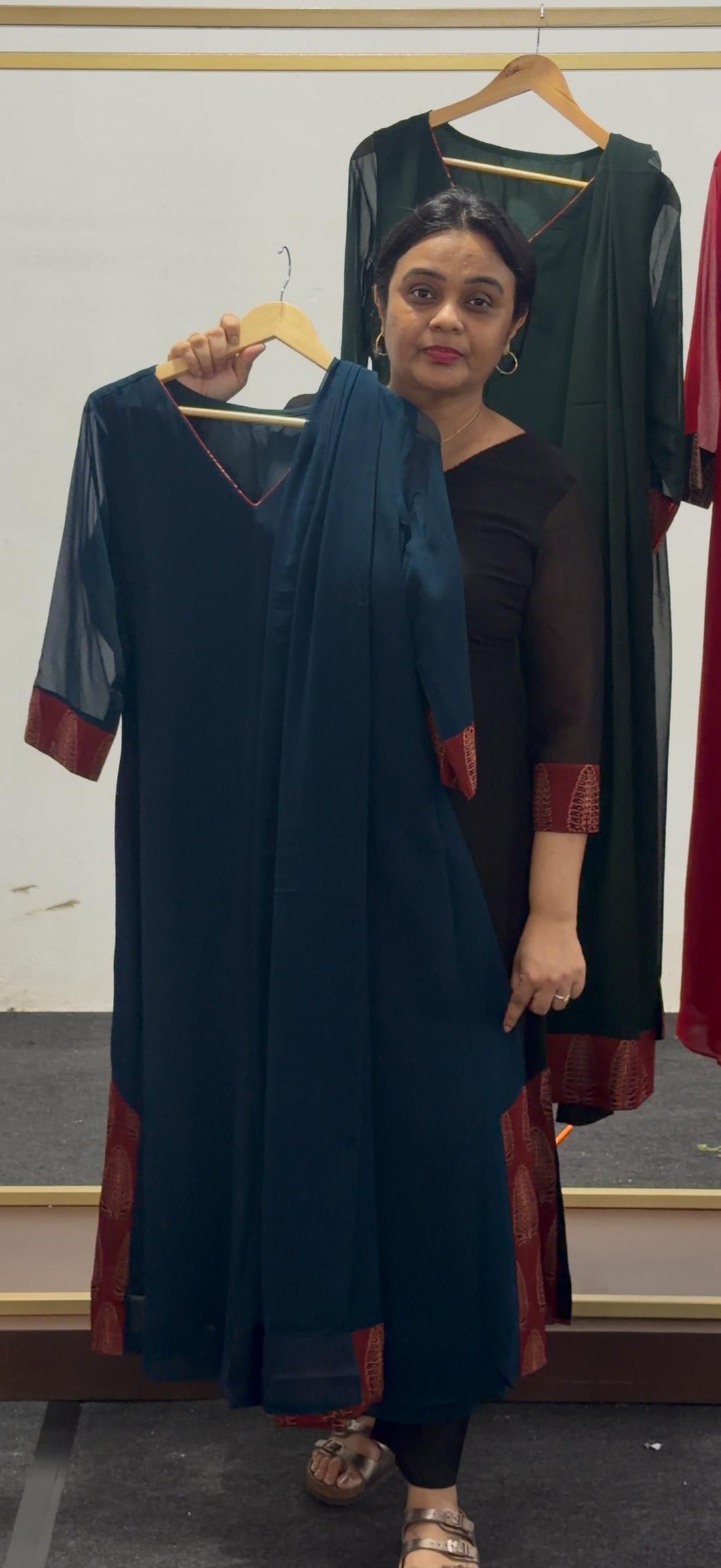 FAUX GEORGETTE TOP AND DUPATTA - NUWA - 2519
