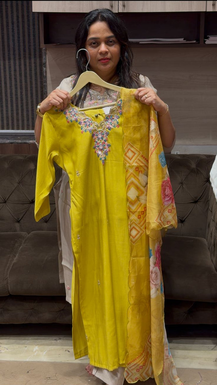 PARTY WEAR TOP, BOTTOM AND DUPATTA - NUWA-718