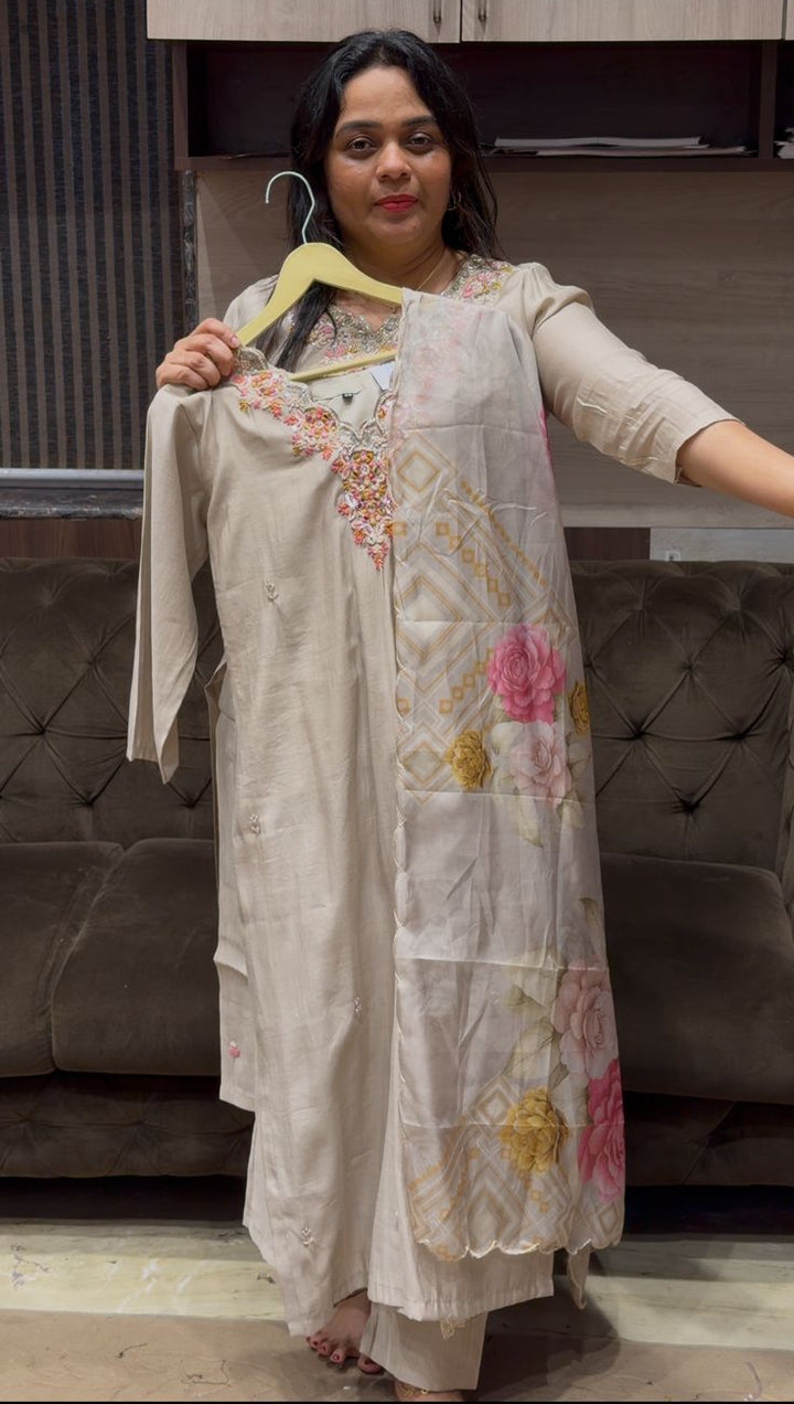 PARTY WEAR TOP, BOTTOM AND DUPATTA - NUWA-718