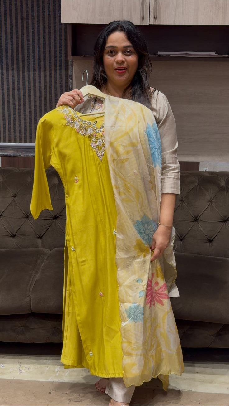 PARTY WEAR TOP, BOTTOM AND DUPATTA - NUWA-718