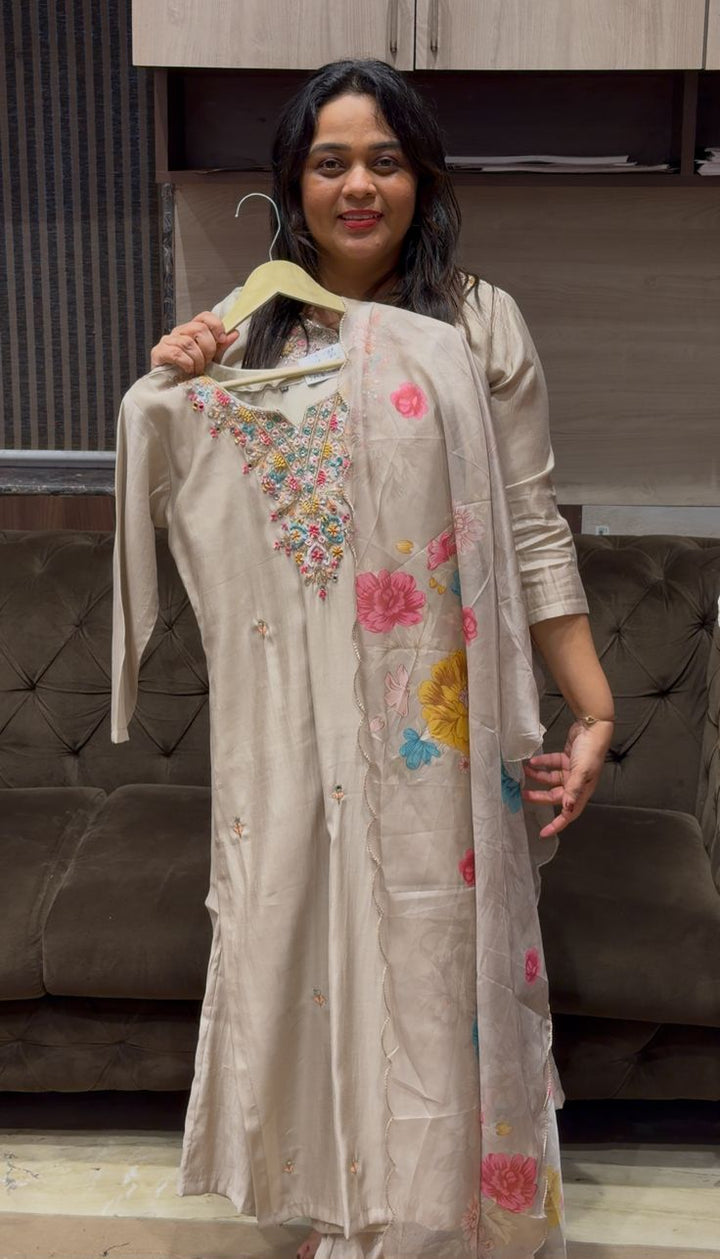 PARTY WEAR TOP, BOTTOM AND DUPATTA - NUWA-718