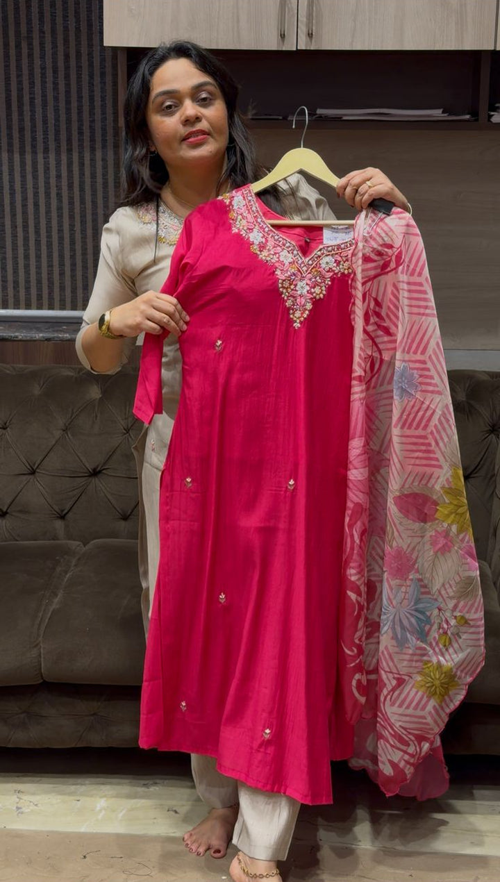 PARTY WEAR TOP, BOTTOM AND DUPATTA - NUWA-718